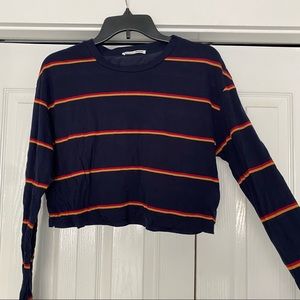 Reformation Cropped Striped Long-Sleeve T-Shirt